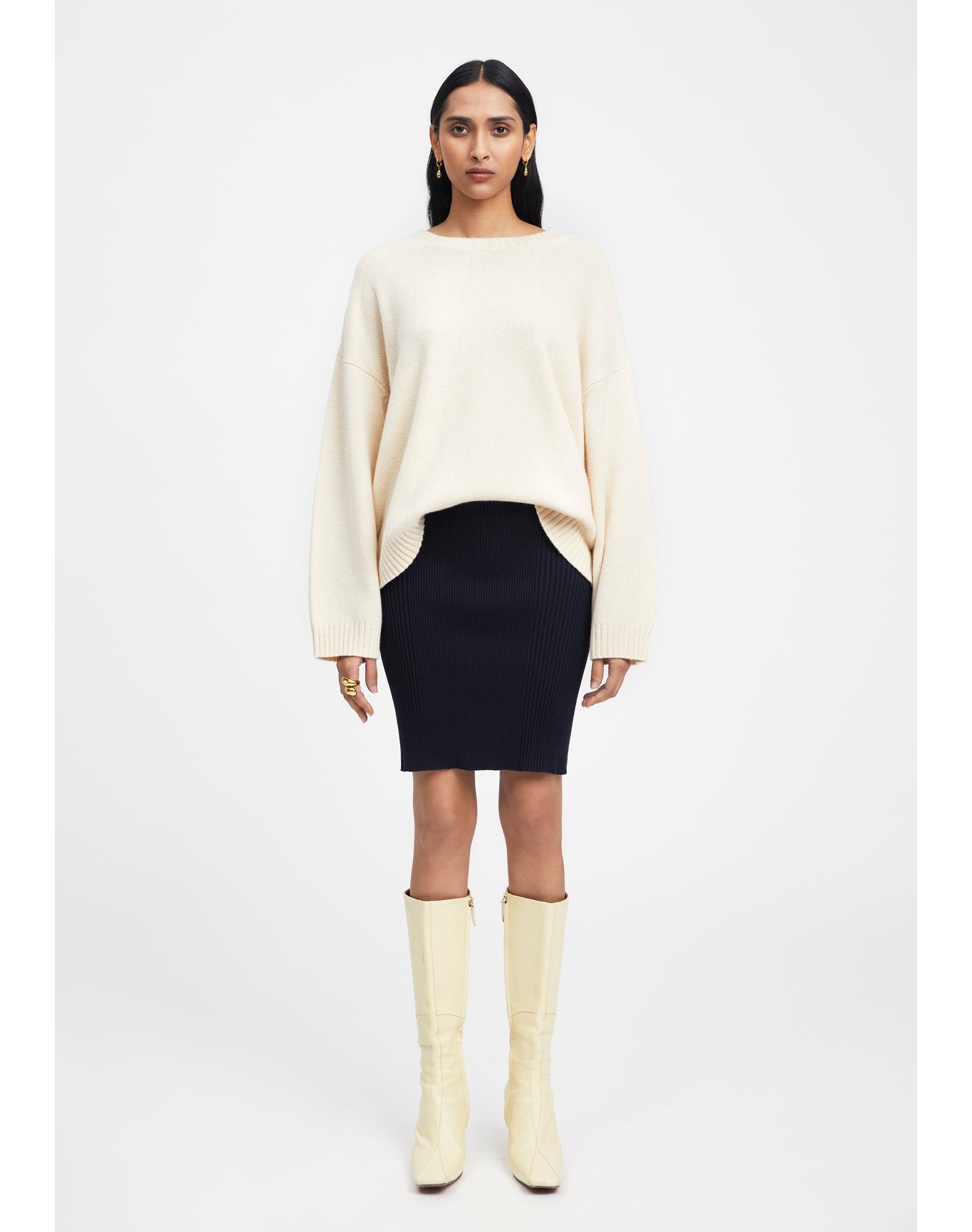 Zero003 | Ribbed Mini Skirt | Black