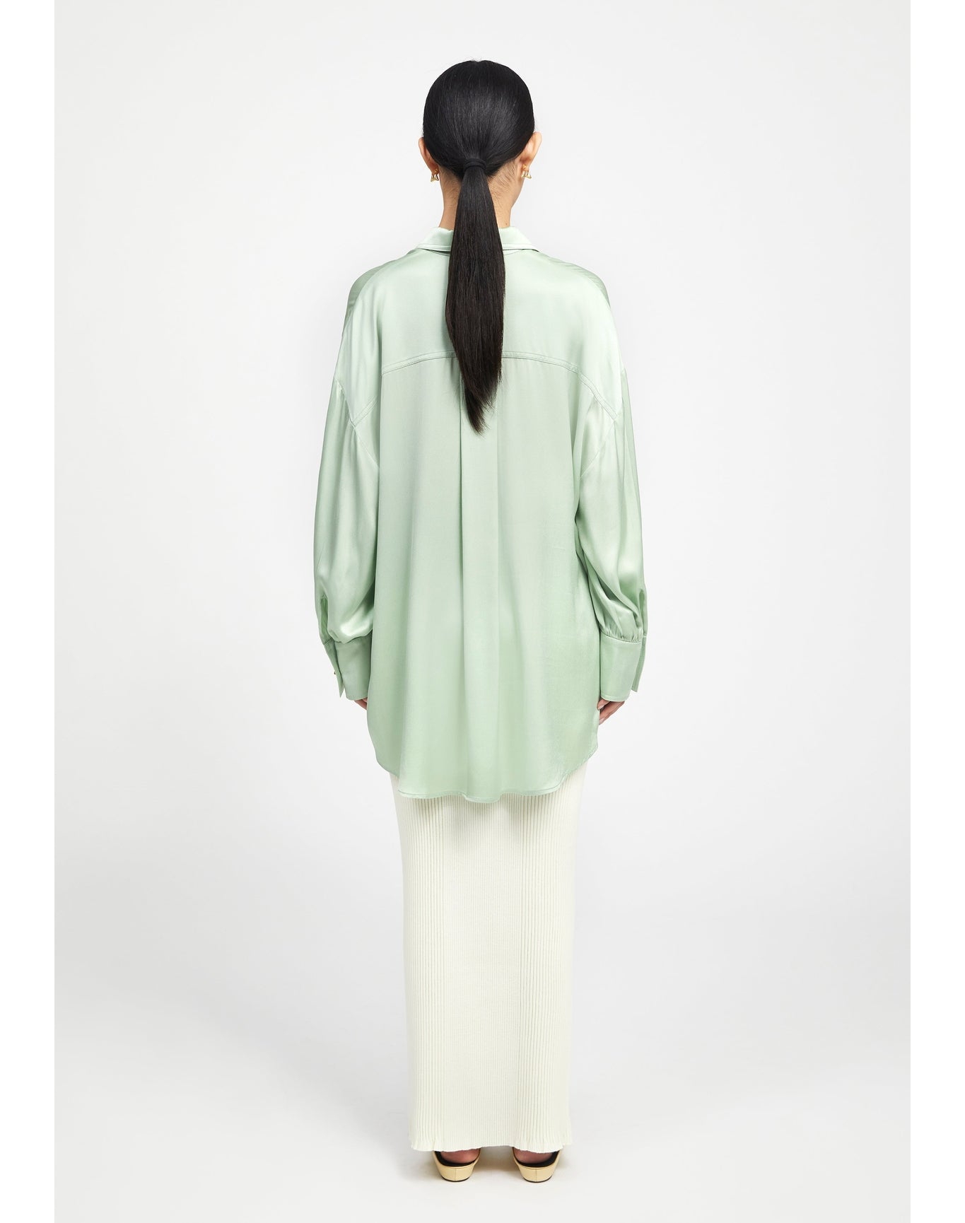 Zero004 | Ribbed Maxi Skirt | Creme