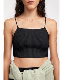 Zero101 | Ribbed Crop Cami | Black