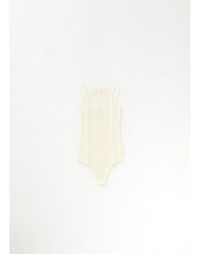 Zero103 | Ribbed Cami Bodysuit | Creme