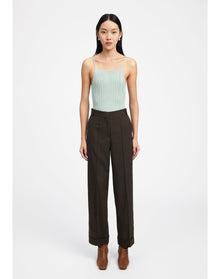 Zero103 | Ribbed Cami Bodysuit | Sage
