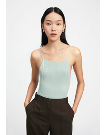 Zero103 | Ribbed Cami Bodysuit | Sage