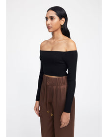 Zero105 | Ribbed Bardot Layer | Black