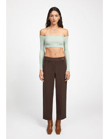 Zero105 | Ribbed Bardot Layer | Sage