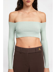 Zero105 | Ribbed Bardot Layer | Sage