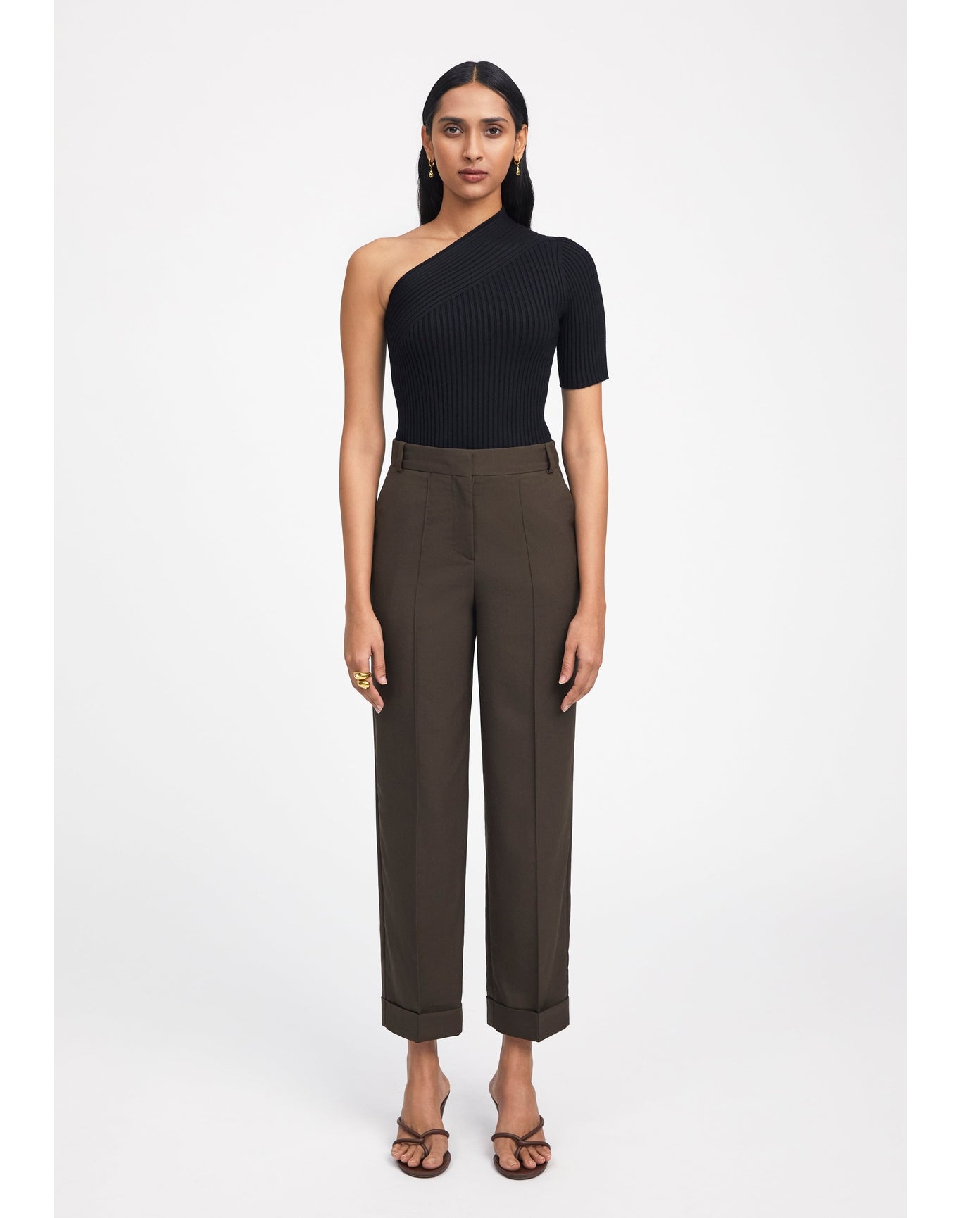 Zero301 | Ribbed Asymmetric Top | Black