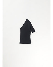 Zero301 | Ribbed Asymmetric Top | Black