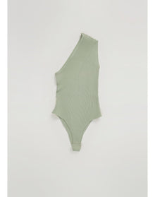Zero302 | Ribbed Asymmetric Bodysuit | Sage