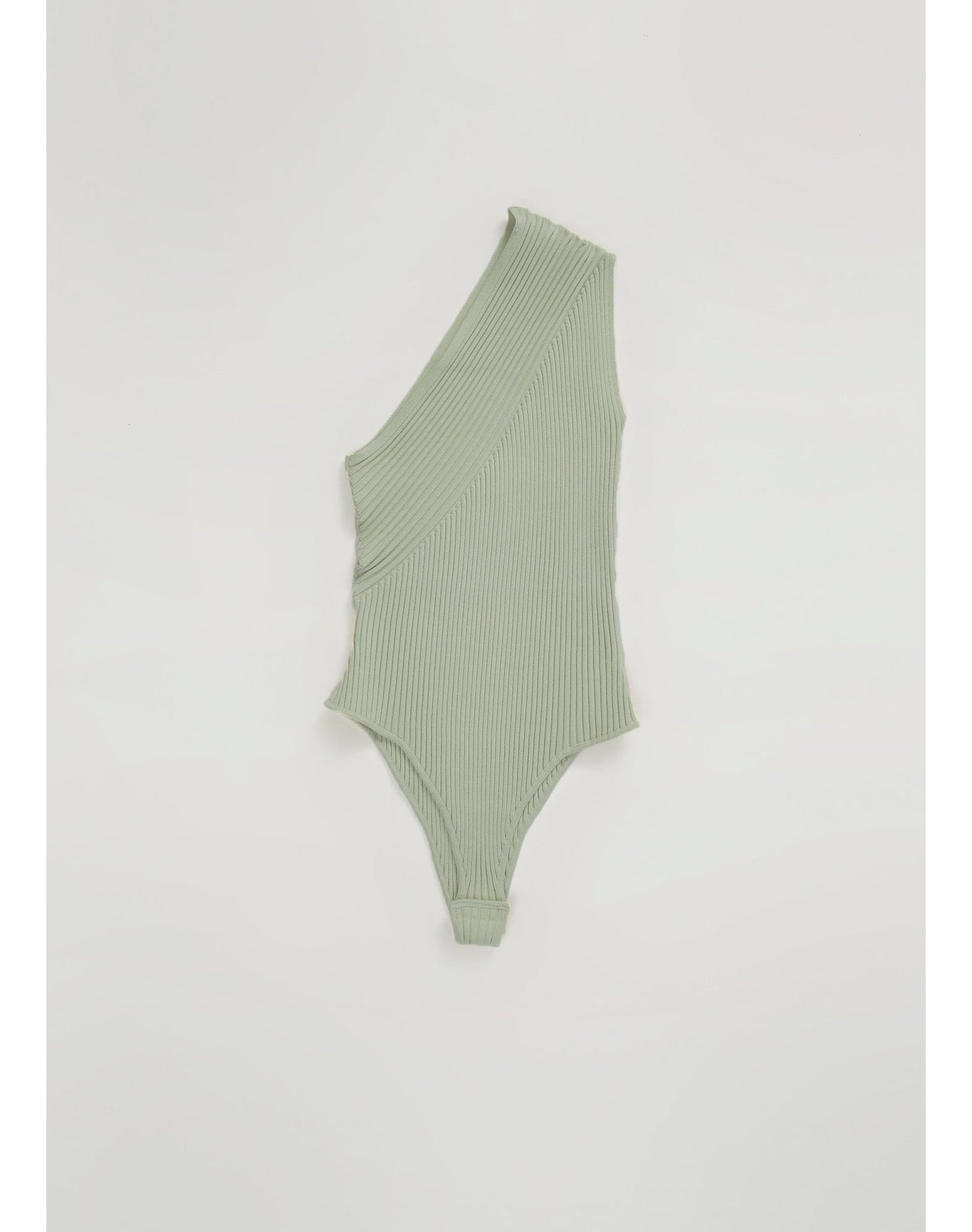 Zero302 | Ribbed Asymmetric Bodysuit | Sage