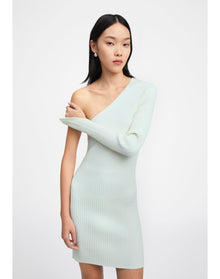 Zero303 | Ribbed Asymmetric Dress | Sage