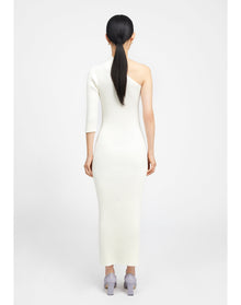 Zero304 | Ribbed Asymmetric Dress | Creme