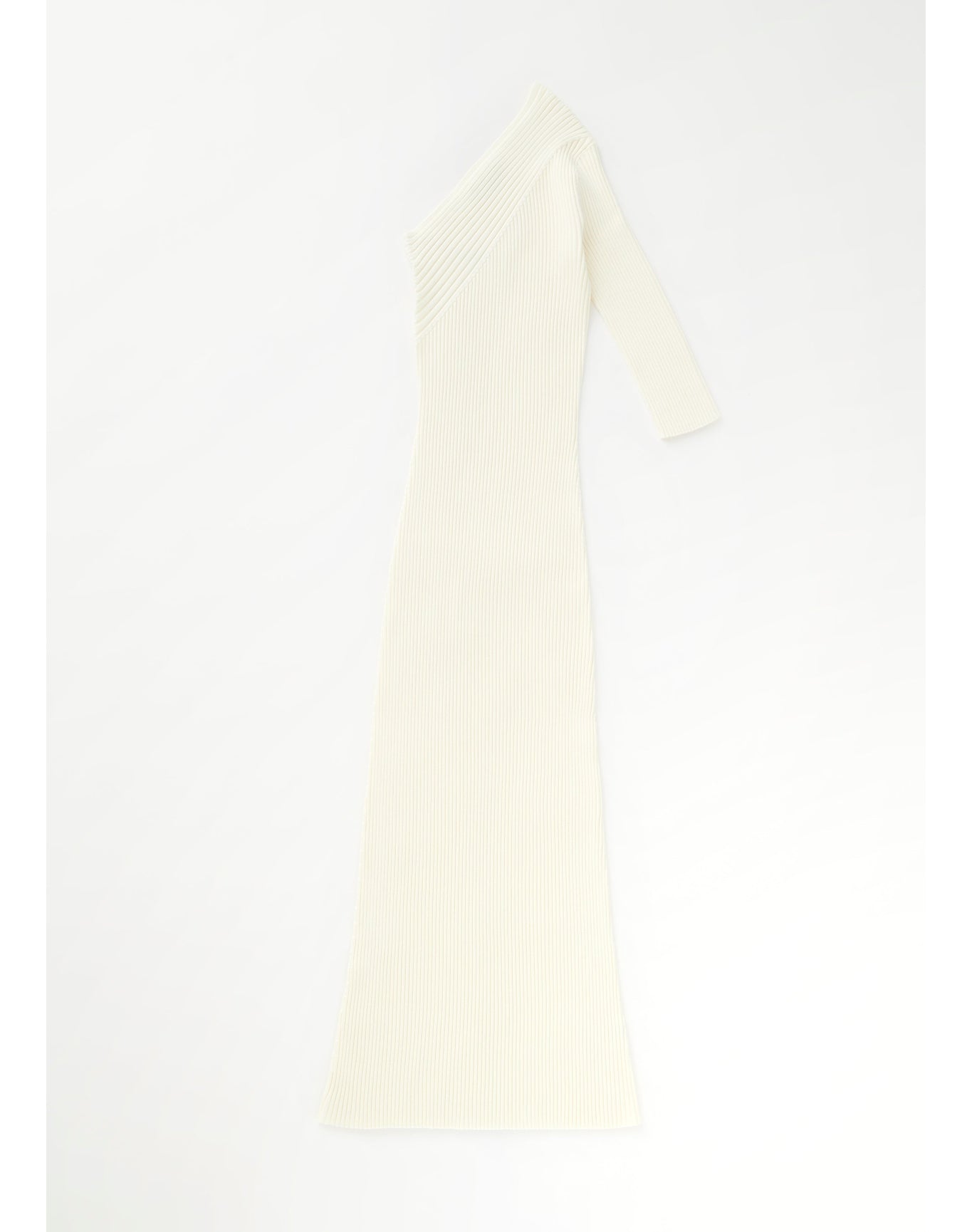 Zero304 | Ribbed Asymmetric Dress | Creme