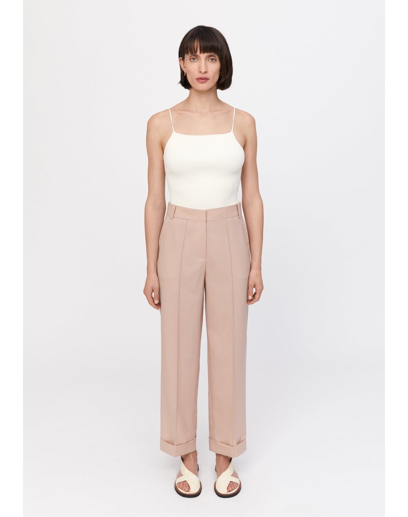 Zima | Boyish Cuffed Pants | Pale Rose