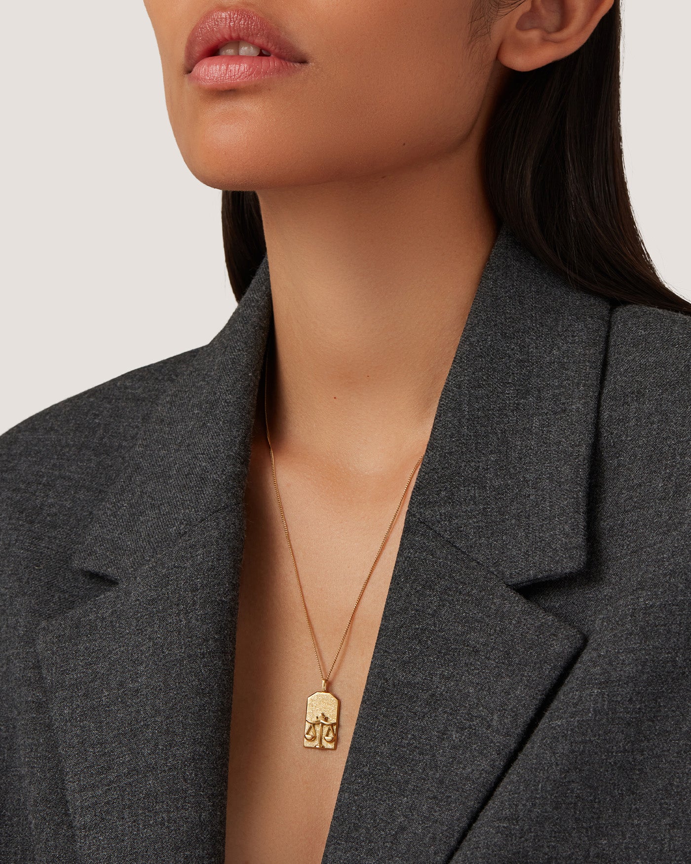 The Libra Zodiac Pendant Necklace | 14K Gold-Plated Steel