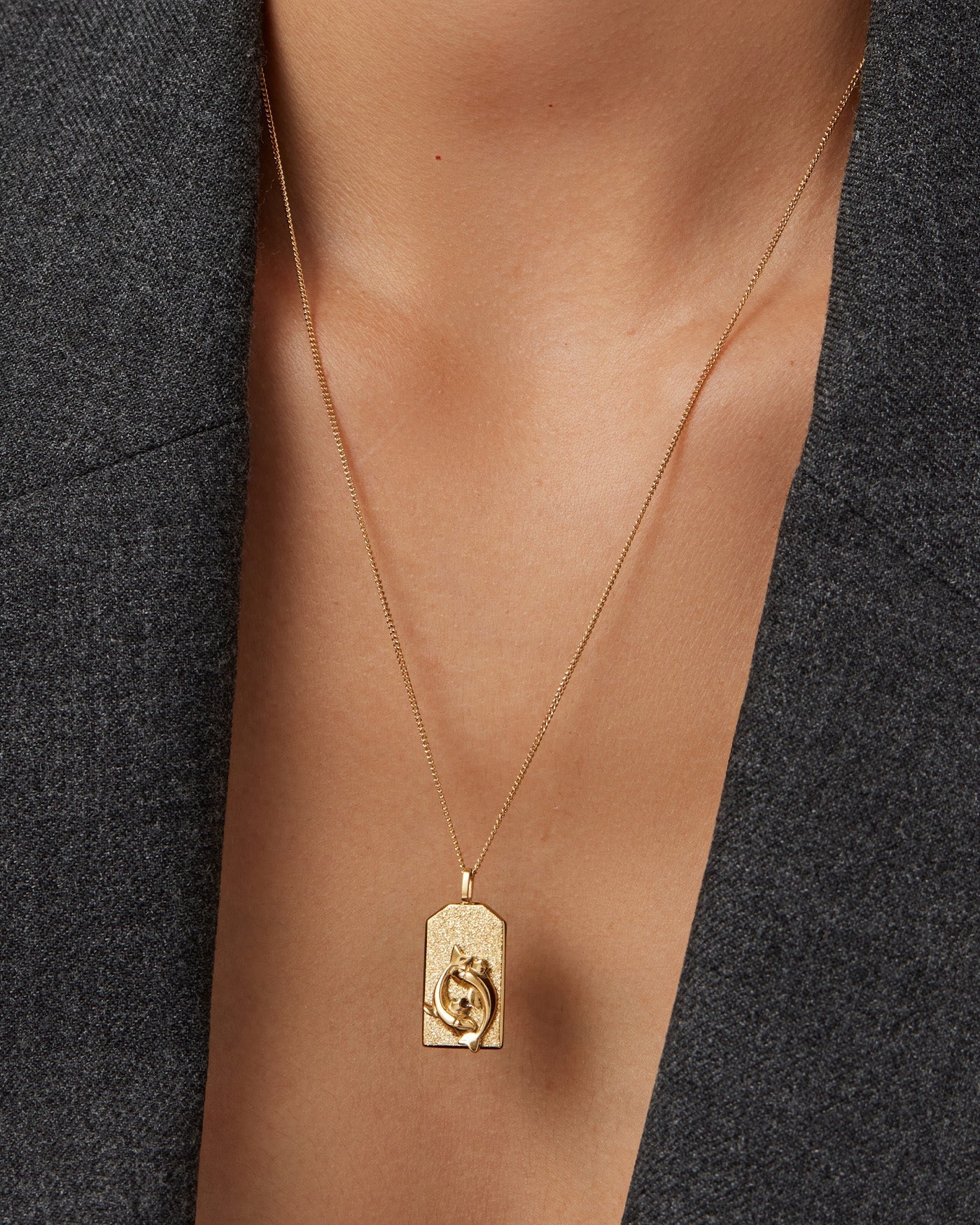 The Pisces Zodiac Pendant Necklace | 14K Gold-Plated Steel