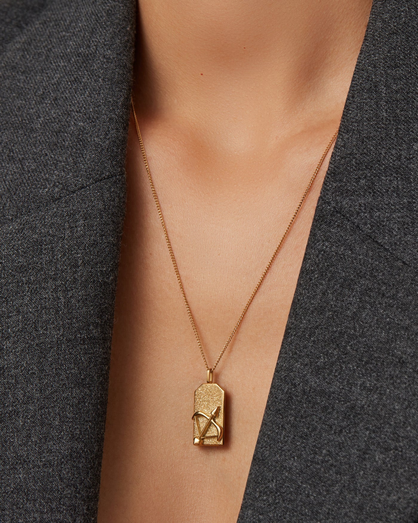 The Sagittarius Zodiac Pendant Necklace | 14K Gold-Plated Steel