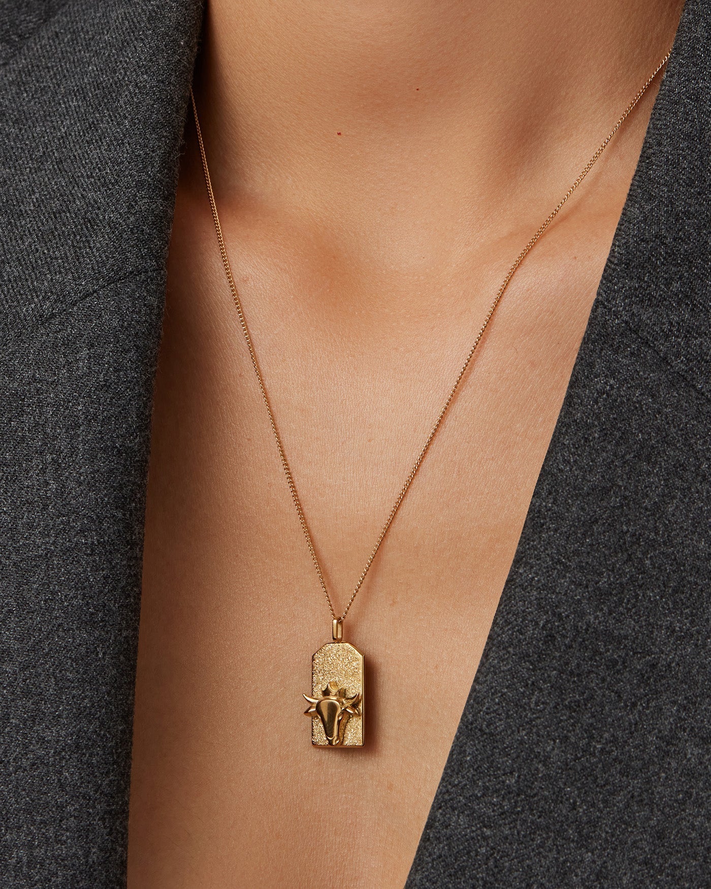 The Taurus Zodiac Pendant Necklace | 14K Gold-Plated Steel
