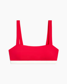 Womens | Zoe Tricot Bikini Top | Raspberry-White
