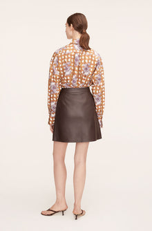 Vegan Leather Mini Skirt | Walnut