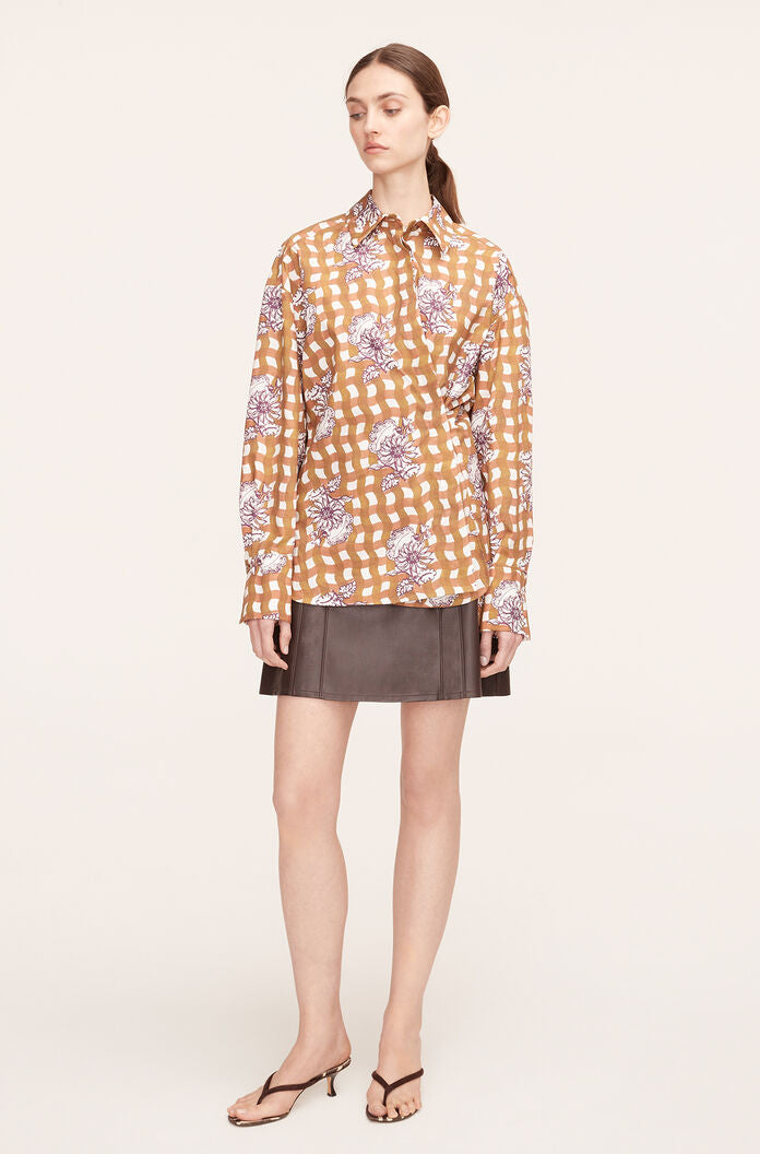 Vegan Leather Mini Skirt | Walnut