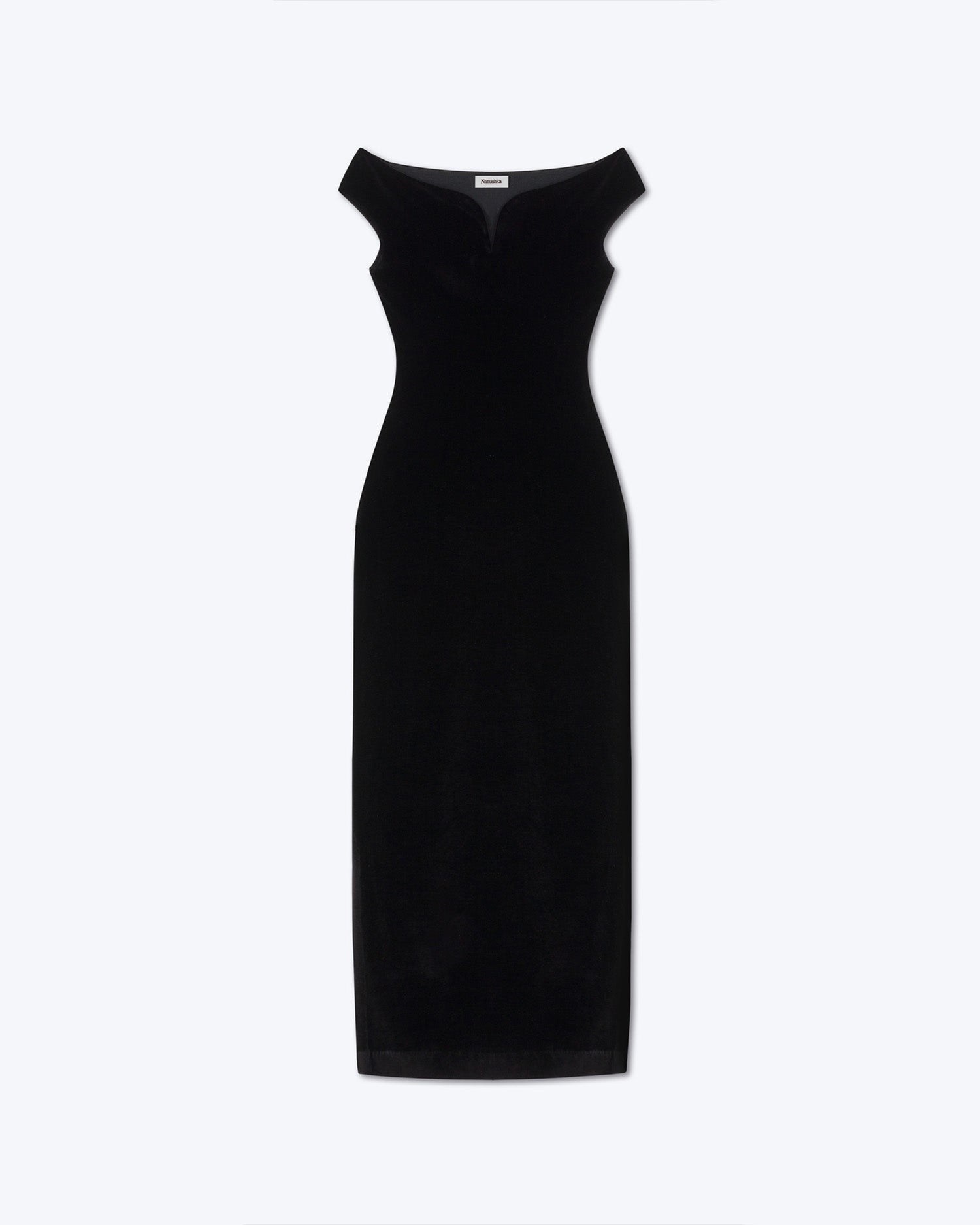 Womens | Lucy Stretch Velvet Bardot Dress | Black