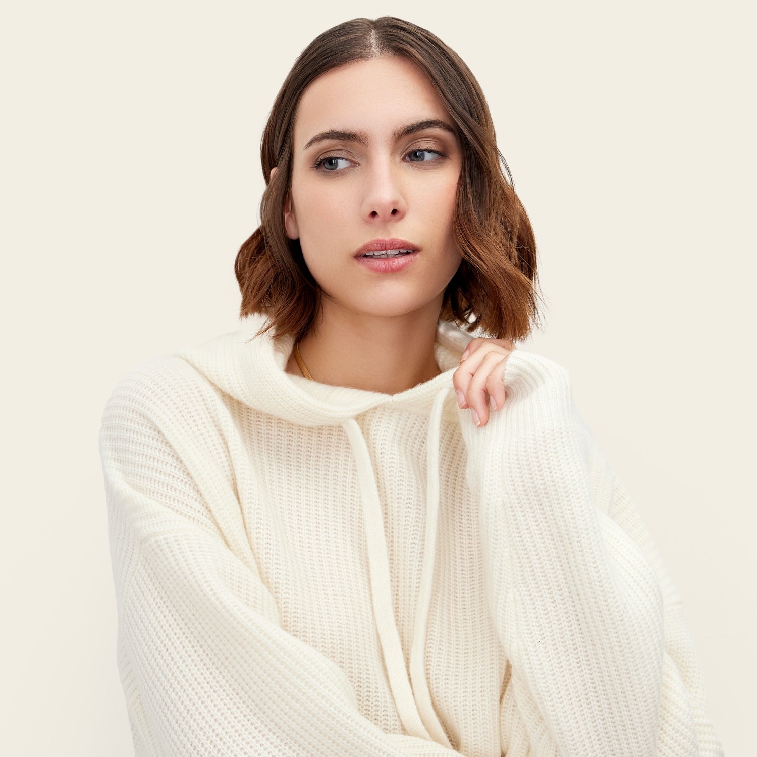 Womens | Josie Chunky Cashmere Hoodie | Ivory