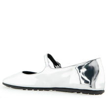 Perry Casual Flat | Silver Mirror Faux Leather