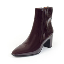 Mari | Fig Crinkle Patent Faux Leather