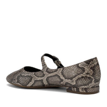 Annette Casual Flat | Champagne Faux Metallic Snake Print
