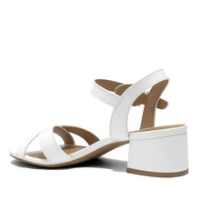 Cinzia Sandal Block Heel | White Faux Patent