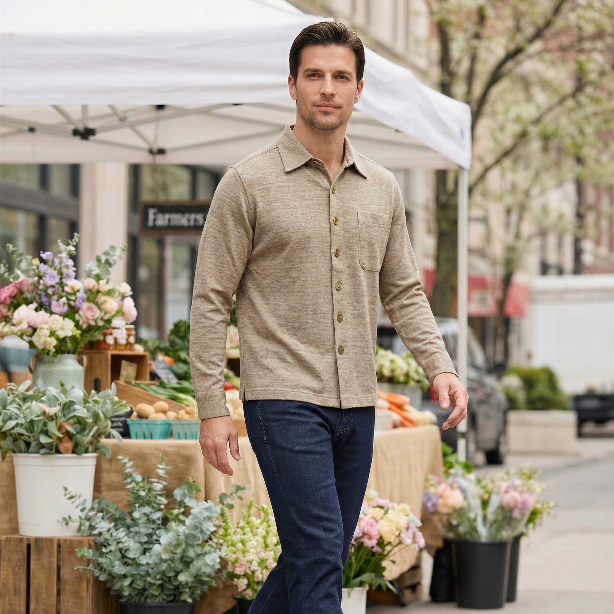Men | Knit Shirt | Earth