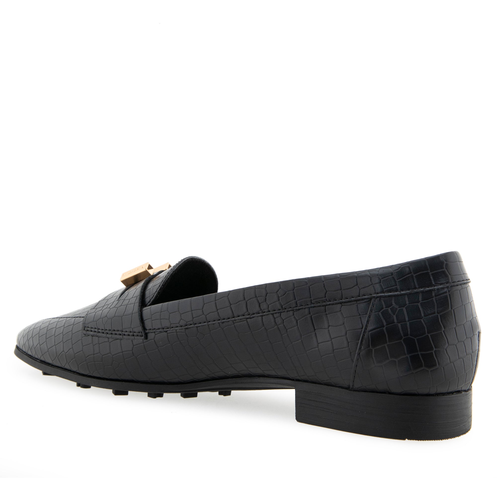 Paulette | Black Mini Embossed Crocco Faux Leather