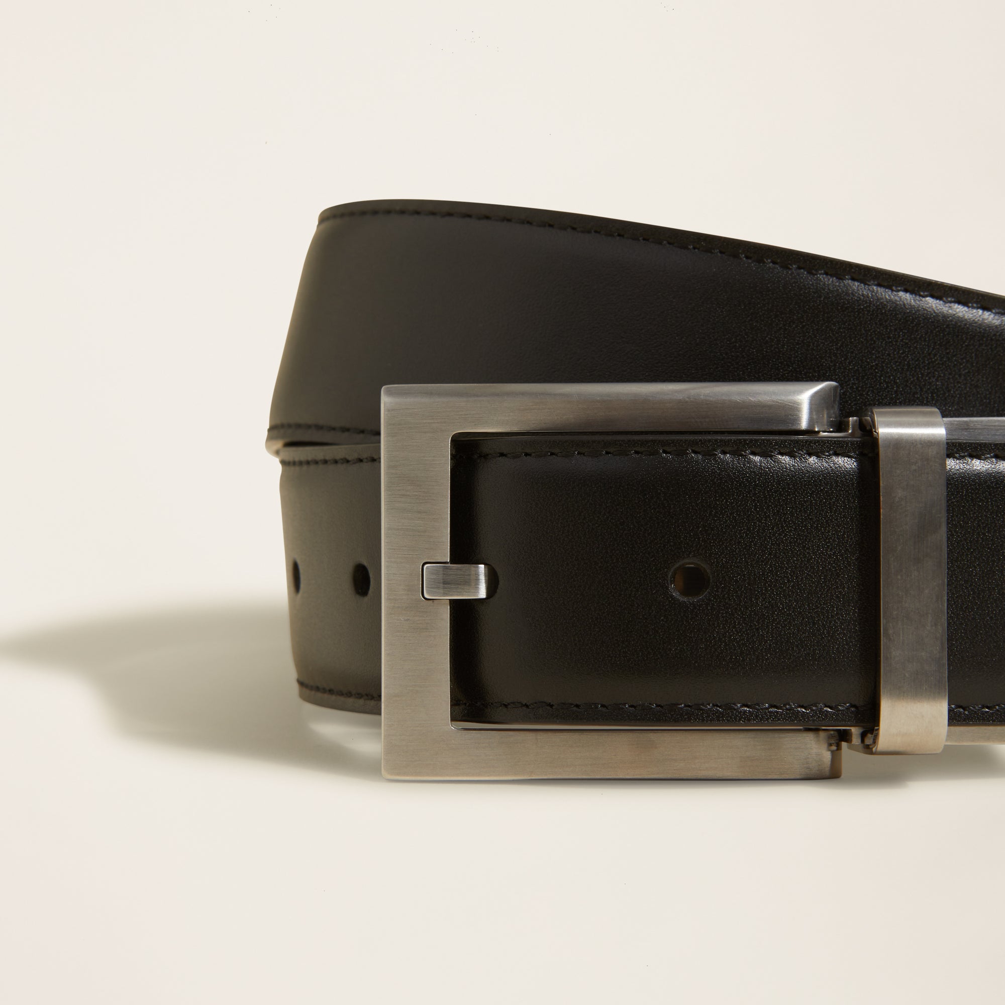 Mens | Emilio Reversible Italian Napa Leather Belt | Black/Dark Brown