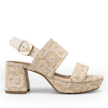Camilia Sandal Platform | Natural/Eggnog Lace Raffia