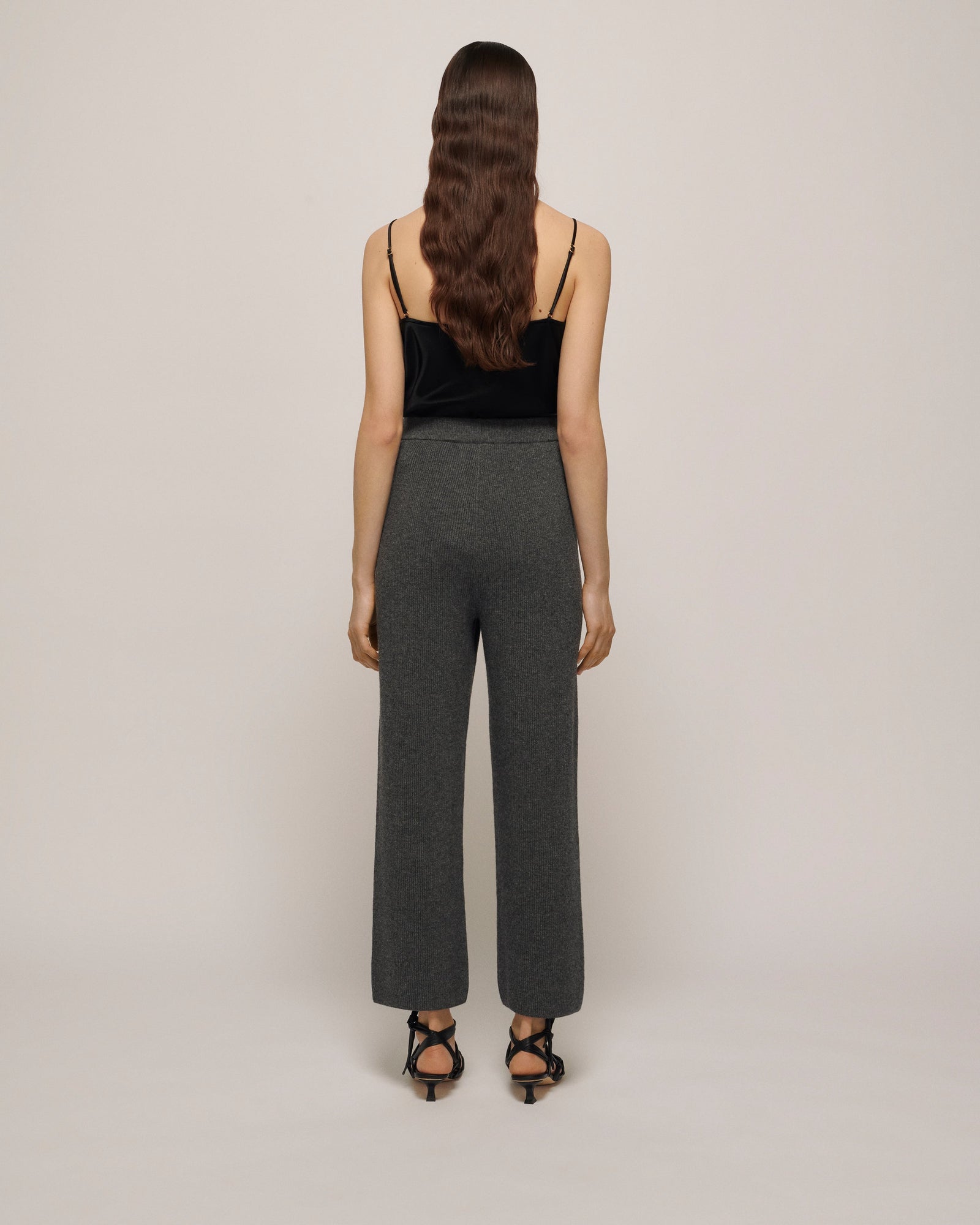 Womens | Keira Ribbed-Knit Pants | Graphite