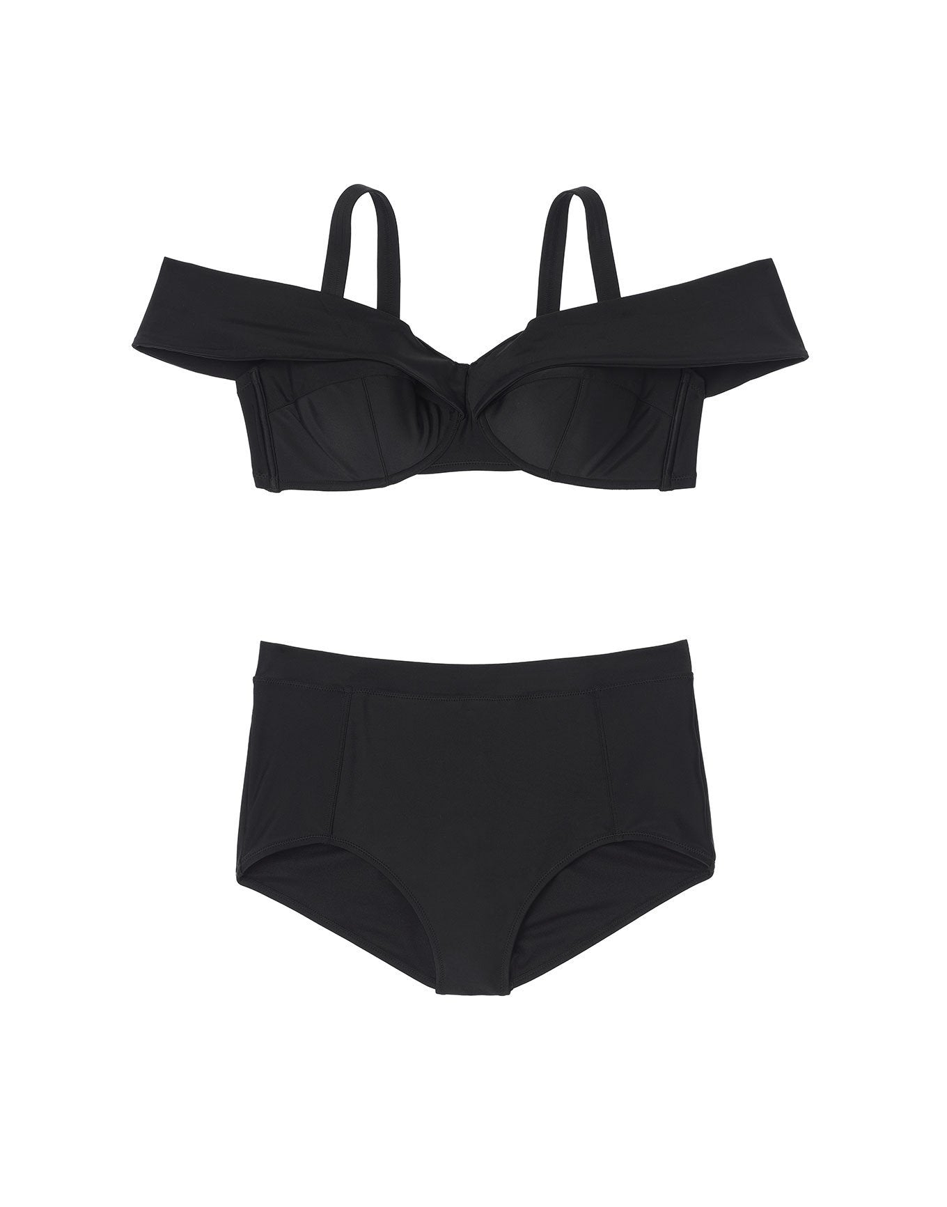 Adore Me Baylie Bikini Bra in color Jet Black and shape bikini