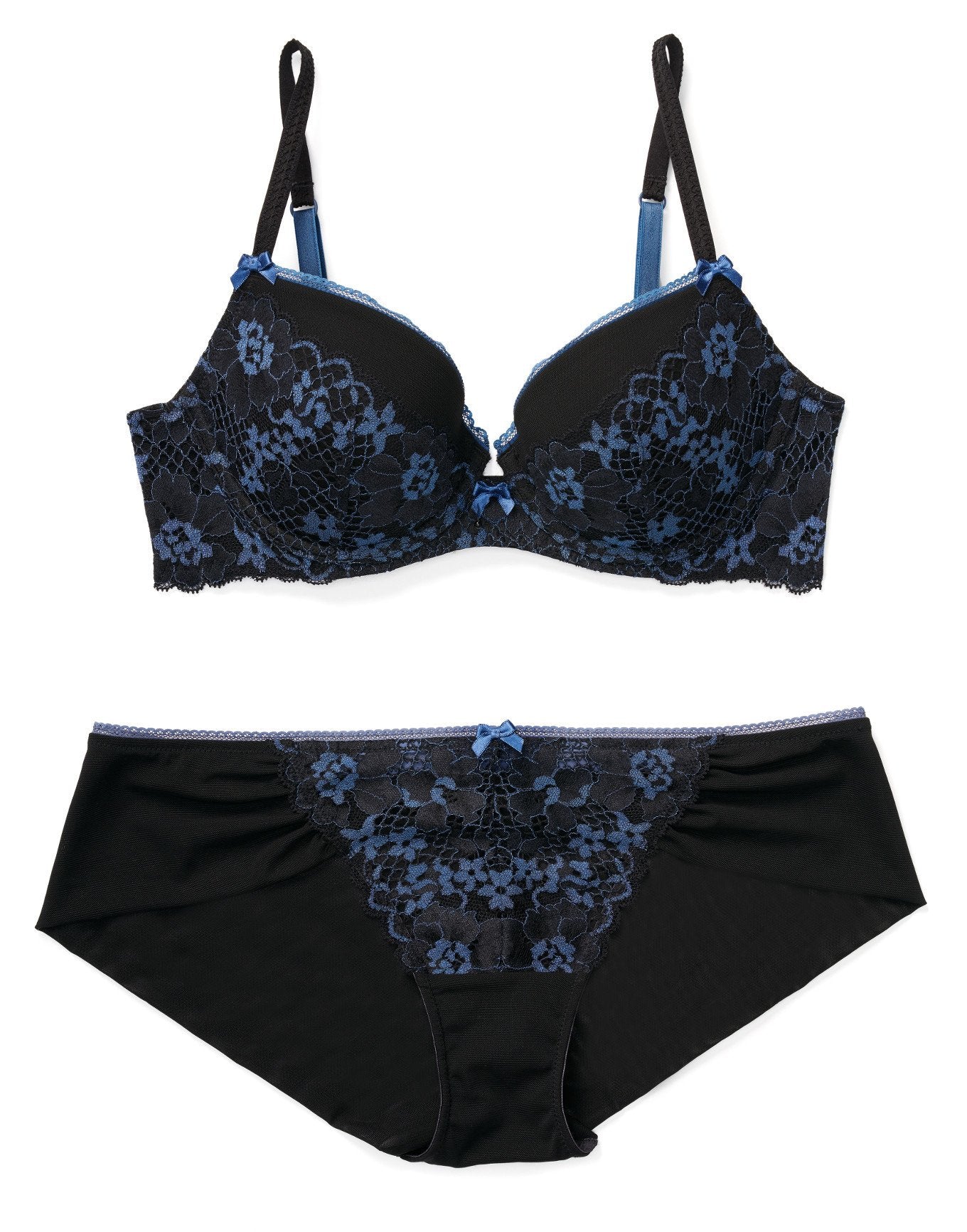 Adore Me Jana Push-Up Demi in color Jet Black and shape demi