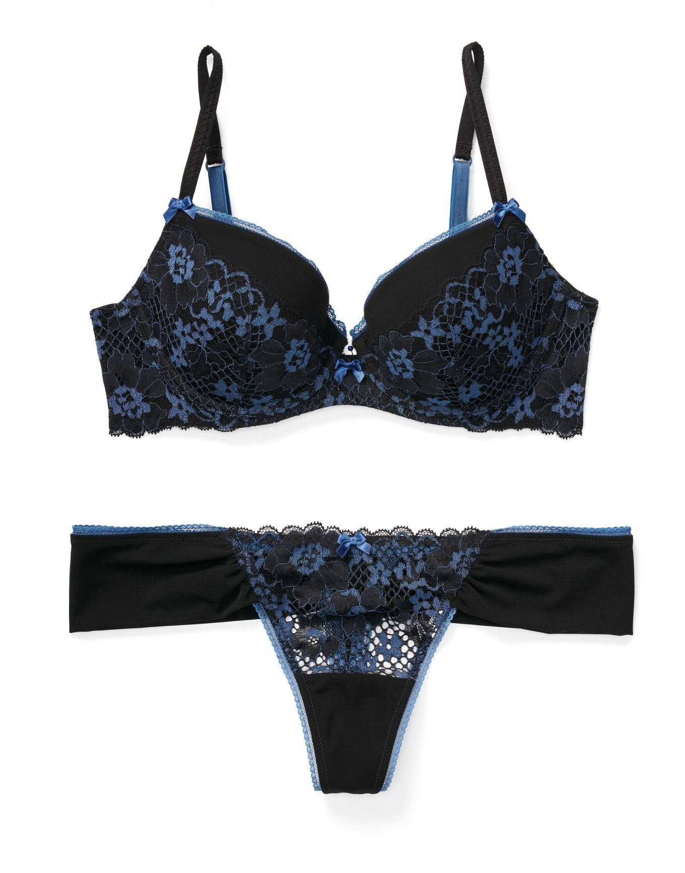 Adore Me Jana Push-Up Demi in color Jet Black and shape demi