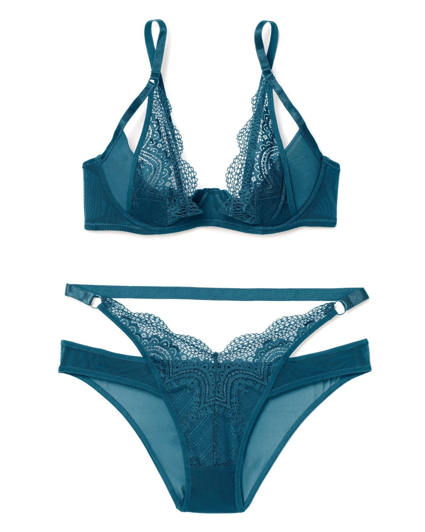 Adore Me Kaia Bra in color Blue Coral and shape quarter cup