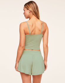 Adore Me Stefanie Cami and Short Set in color Celadon Green and shape pj