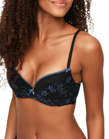 Adore Me Jana Push-Up Demi in color Jet Black and shape demi