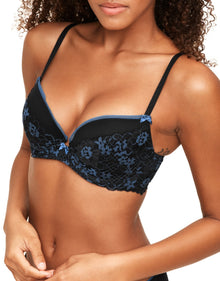Adore Me Jana Push-Up Demi in color Jet Black and shape demi