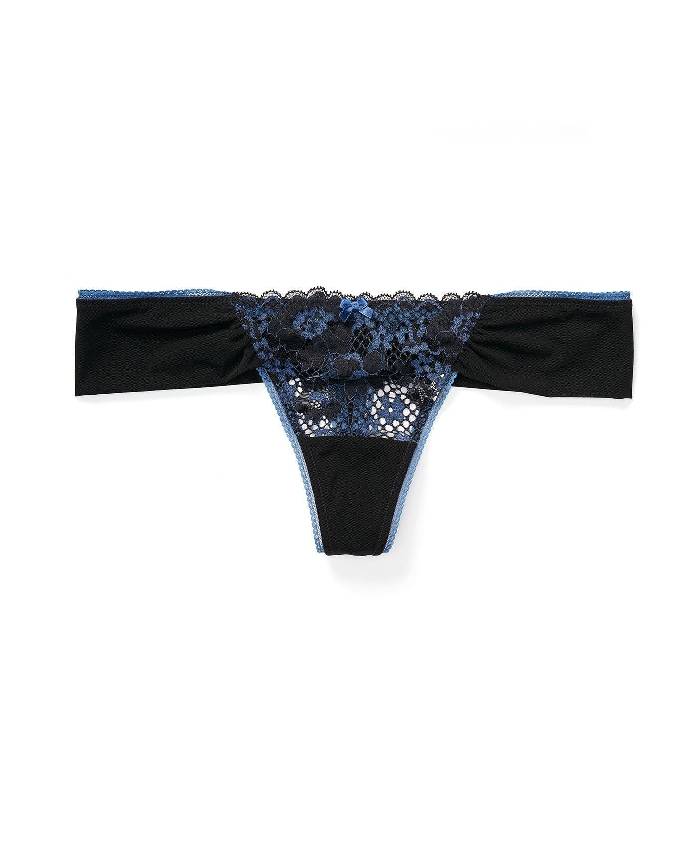 Adore Me Jana Thong Panty in color Jet Black and shape thong
