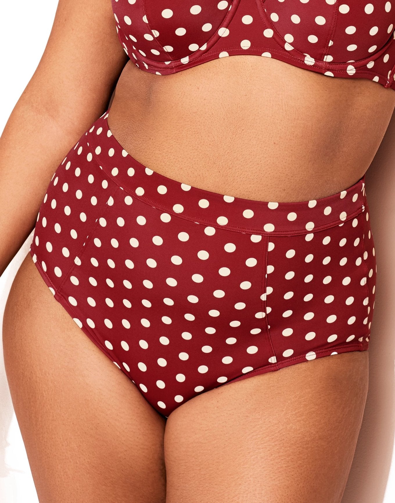 Adore Me Vivien High-Waist Bikini in color Coin Dot C02 and shape high waisted