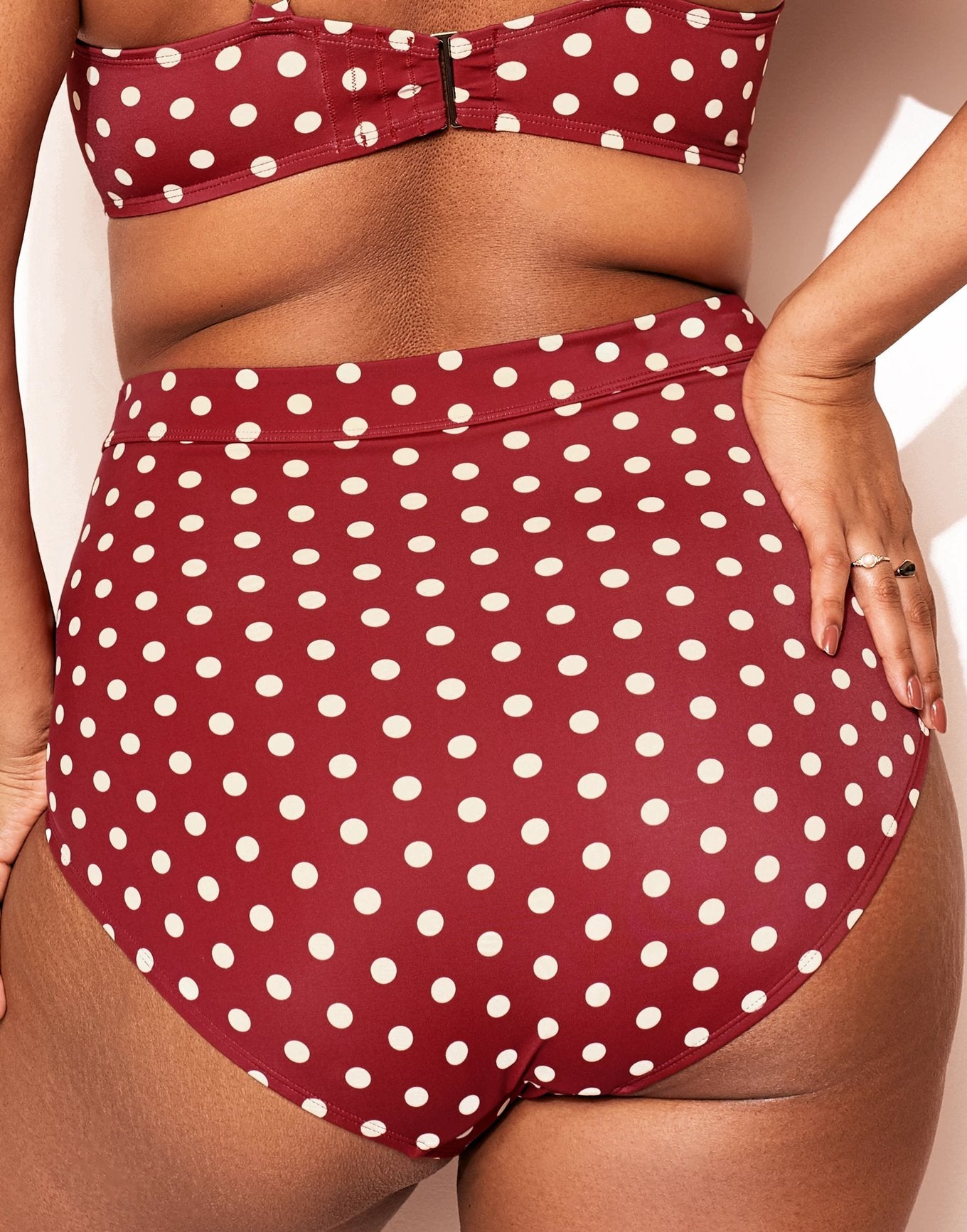 Adore Me Vivien High-Waist Bikini in color Coin Dot C02 and shape high waisted