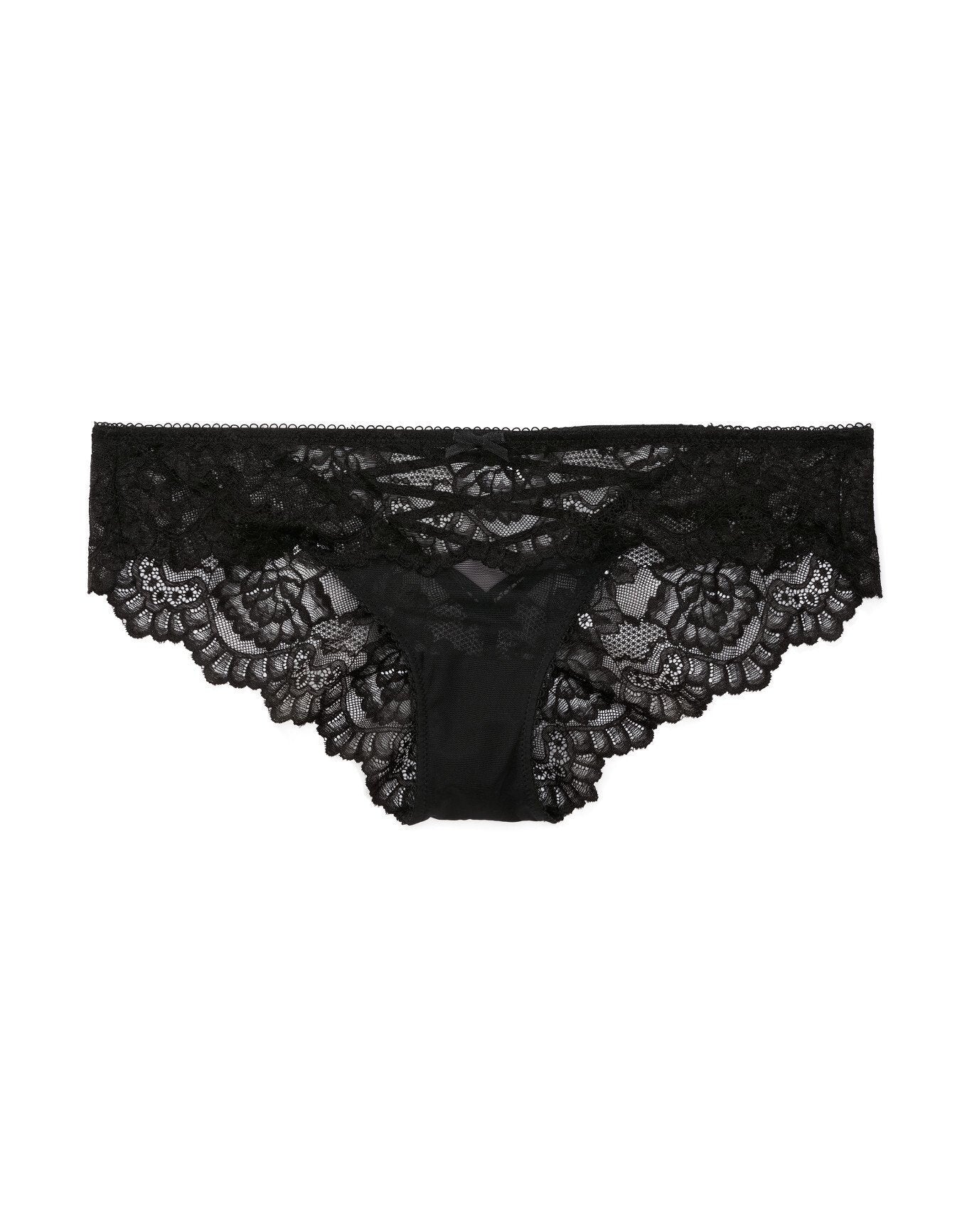 Adore Me Enny Panty in color Jet Black and shape bikini