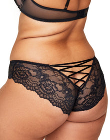 Adore Me Enny Panty in color Jet Black and shape bikini