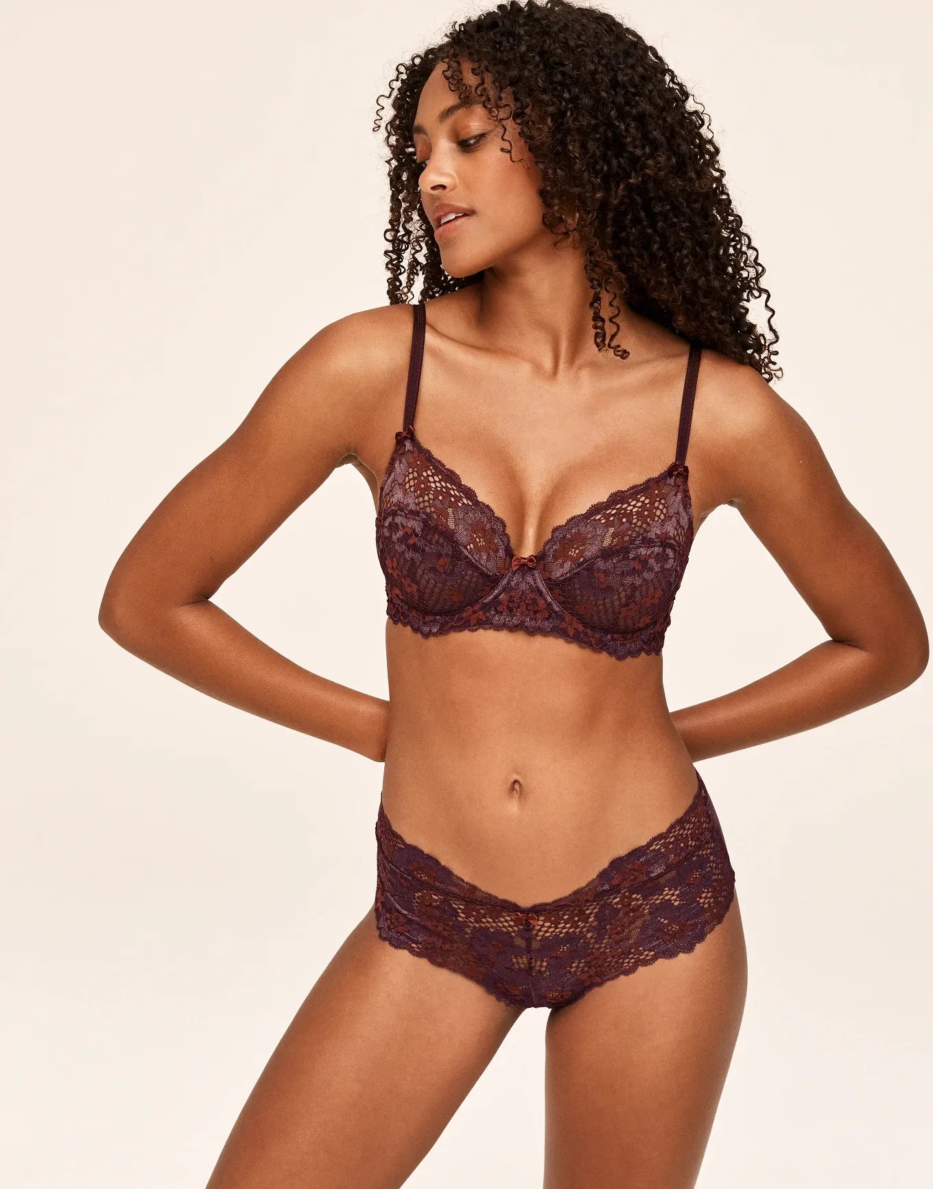 Adore Me Cinthia Hipster Panty in color Fudge and shape hipster