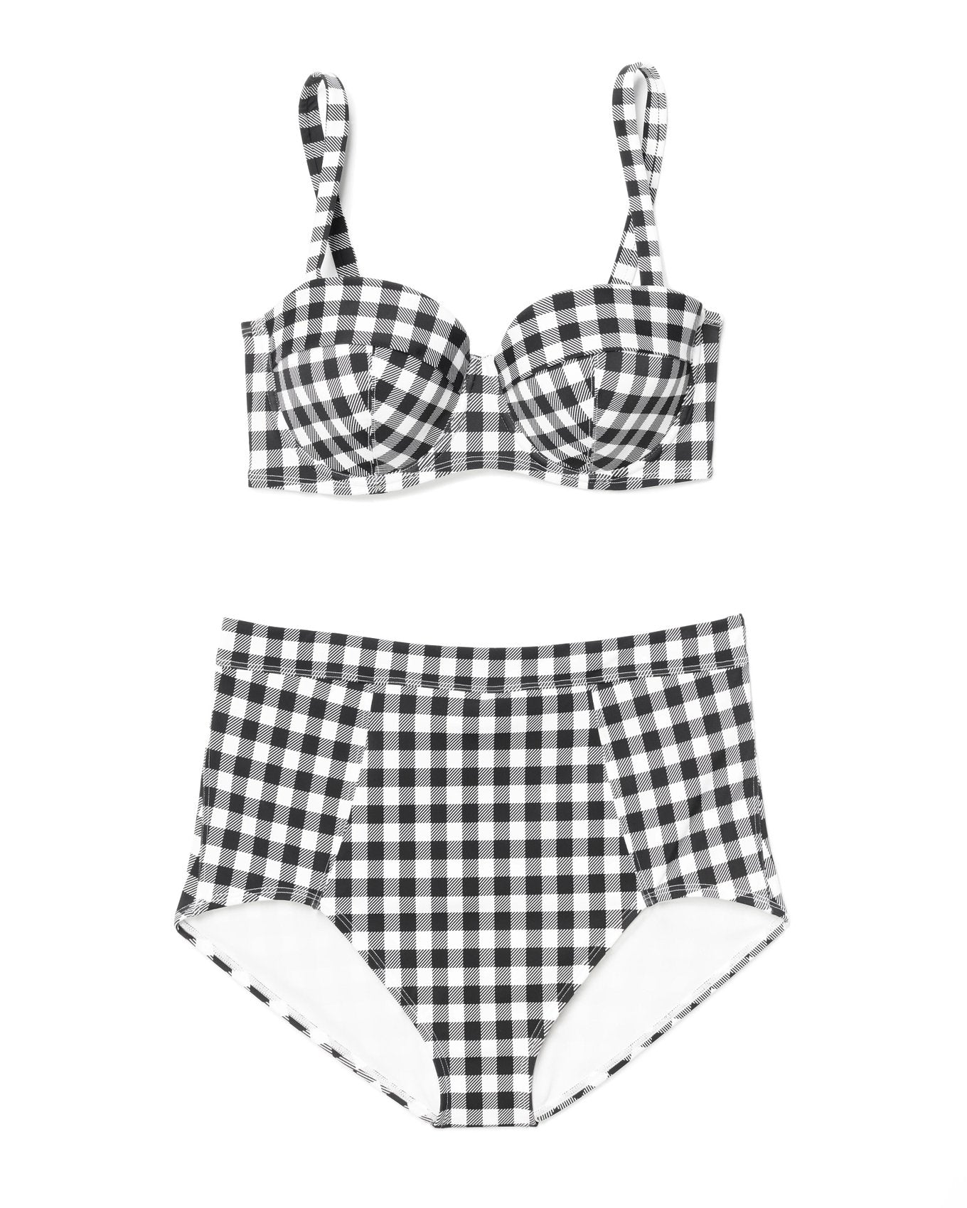 Adore Me Vivien High Waist Bikini in color Gingham C02 and shape high waisted