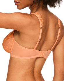 Adore Me Clera Unlined Demi & Panty Set in color Mock Orange and shape demi